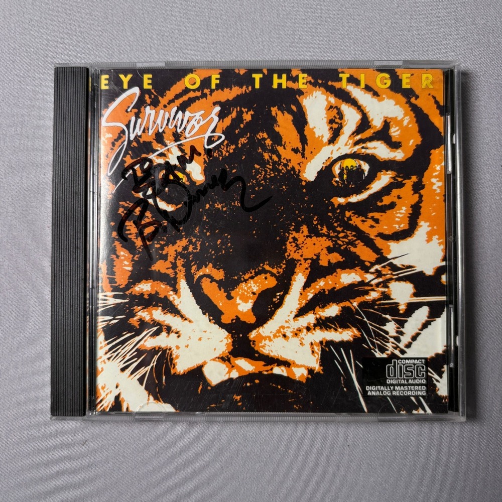 Survivor Eye of the Tiger CD Signed Autographed 1990 Volcano 32011-2 Rock Music